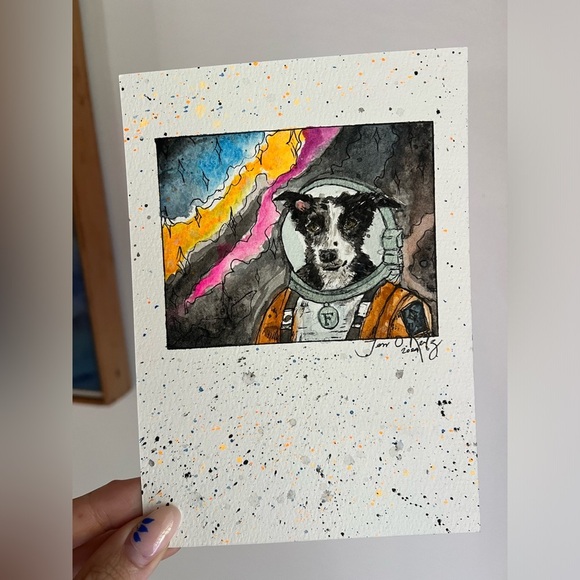 CUSTOM Watercolor and Pen Pet Portrait 5x7 - Picture 6 of 14